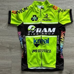 Biemme Cycling Jersey Green Black Short Sleeve Size S